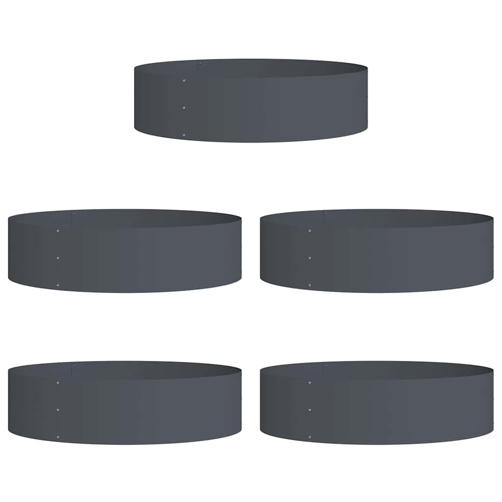 vidaXL Pflanzenring 5 pcs Anthrazit 80 x 80 x 20 cm