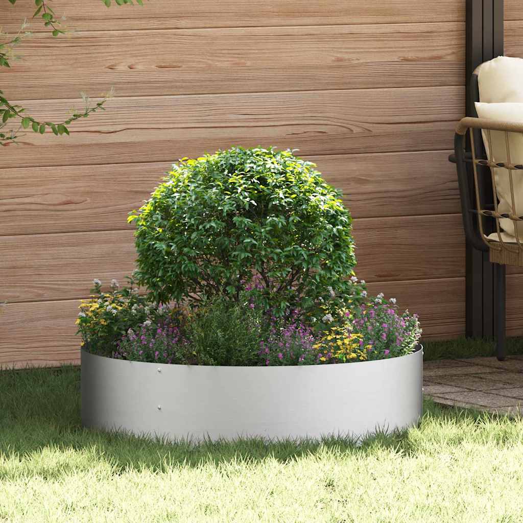 vidaXL Gartenblumentopf Silber 80 x 80 x 20 cm Verzinkter Stahl