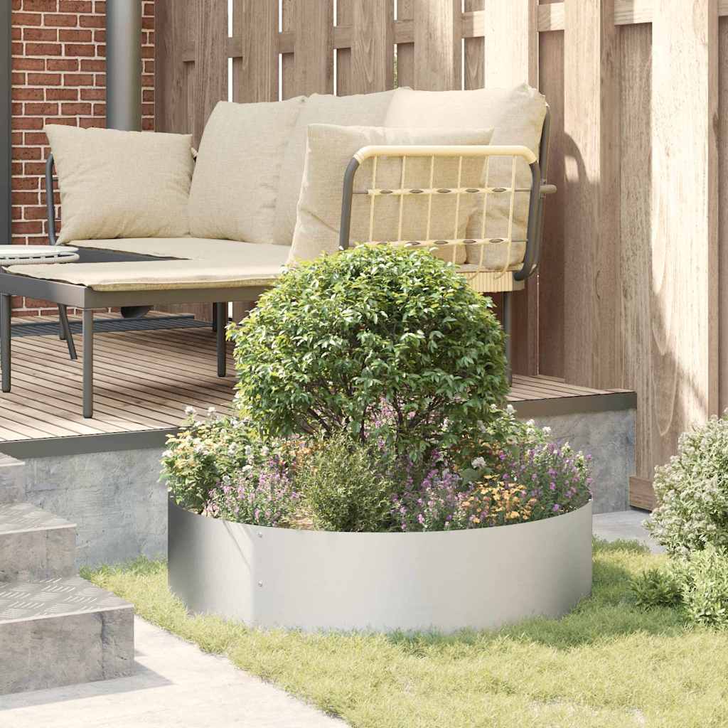 vidaXL Gartenblumentopf Silber 80 x 80 x 20 cm Verzinkter Stahl