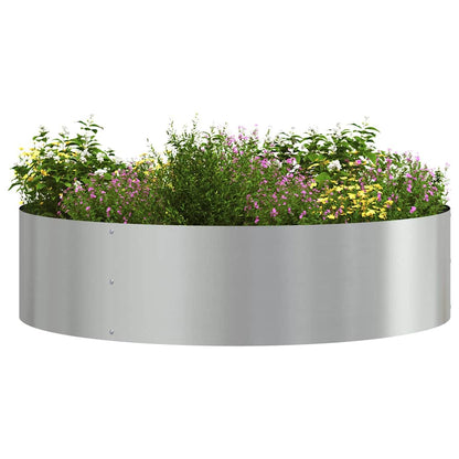 vidaXL Gartenblumentopf Silber 80 x 80 x 20 cm Verzinkter Stahl