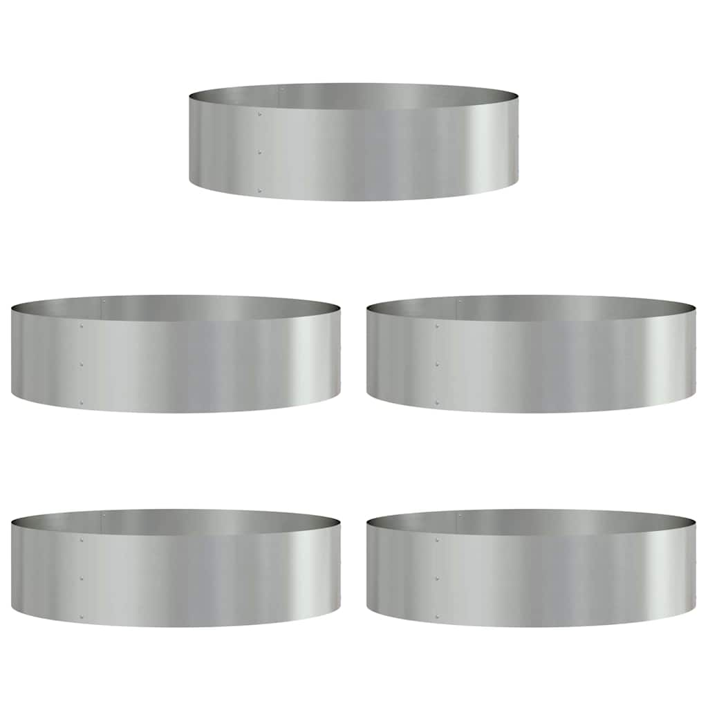 vidaXL Pflanzenring 5 pcs Silber 80 x 80 x 20 cm Verzinkter Stahl