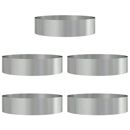 vidaXL Pflanzenring 5 pcs Silber 80 x 80 x 20 cm Verzinkter Stahl