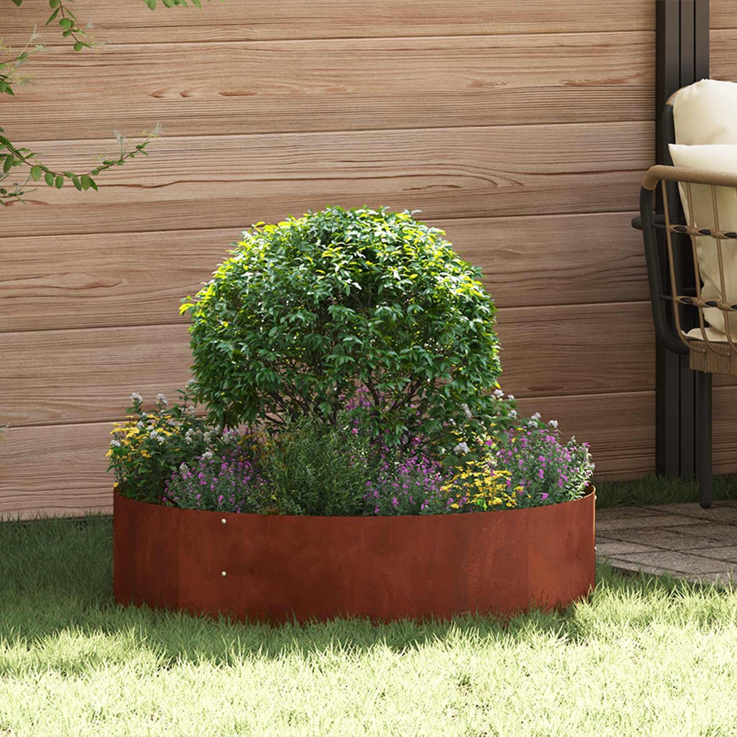 vidaXL Pflanzenring 5 pcs Braun 80 x 80 x 20 cm Wetterfeststahl