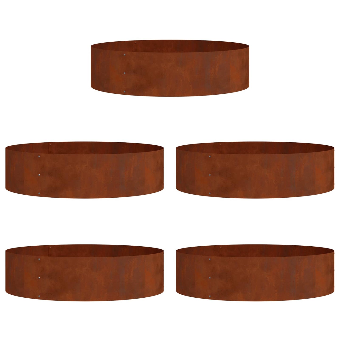 vidaXL Pflanzenring 5 pcs Braun 80 x 80 x 20 cm Wetterfeststahl