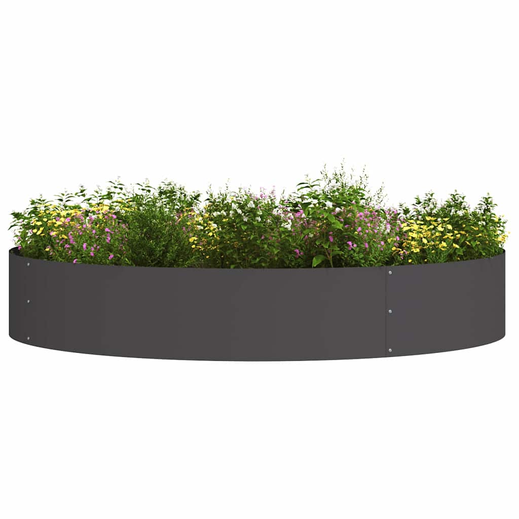 vidaXL Pflanzenring Schwarz 120 x 120 x 20 cm Kaltgewalzter Stahl