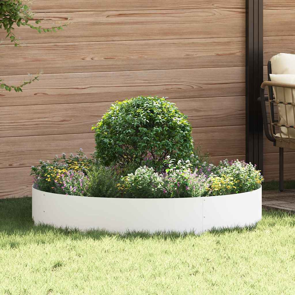 vidaXL Pflanzenring 5 pcs Weiß 120 x 120 x 20 cm Kaltgewalzter Stahl