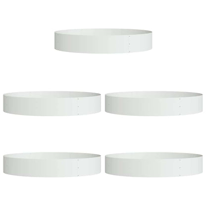 vidaXL Pflanzenring 5 pcs Weiß 120 x 120 x 20 cm Kaltgewalzter Stahl