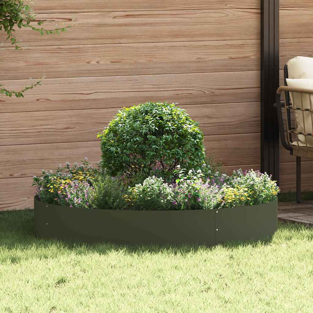vidaXL Gartenblumentopf Olivgrün 120 x 120 x 20 cm Stahl