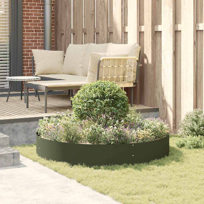 vidaXL Gartenblumentopf Olivgrün 120 x 120 x 20 cm Stahl