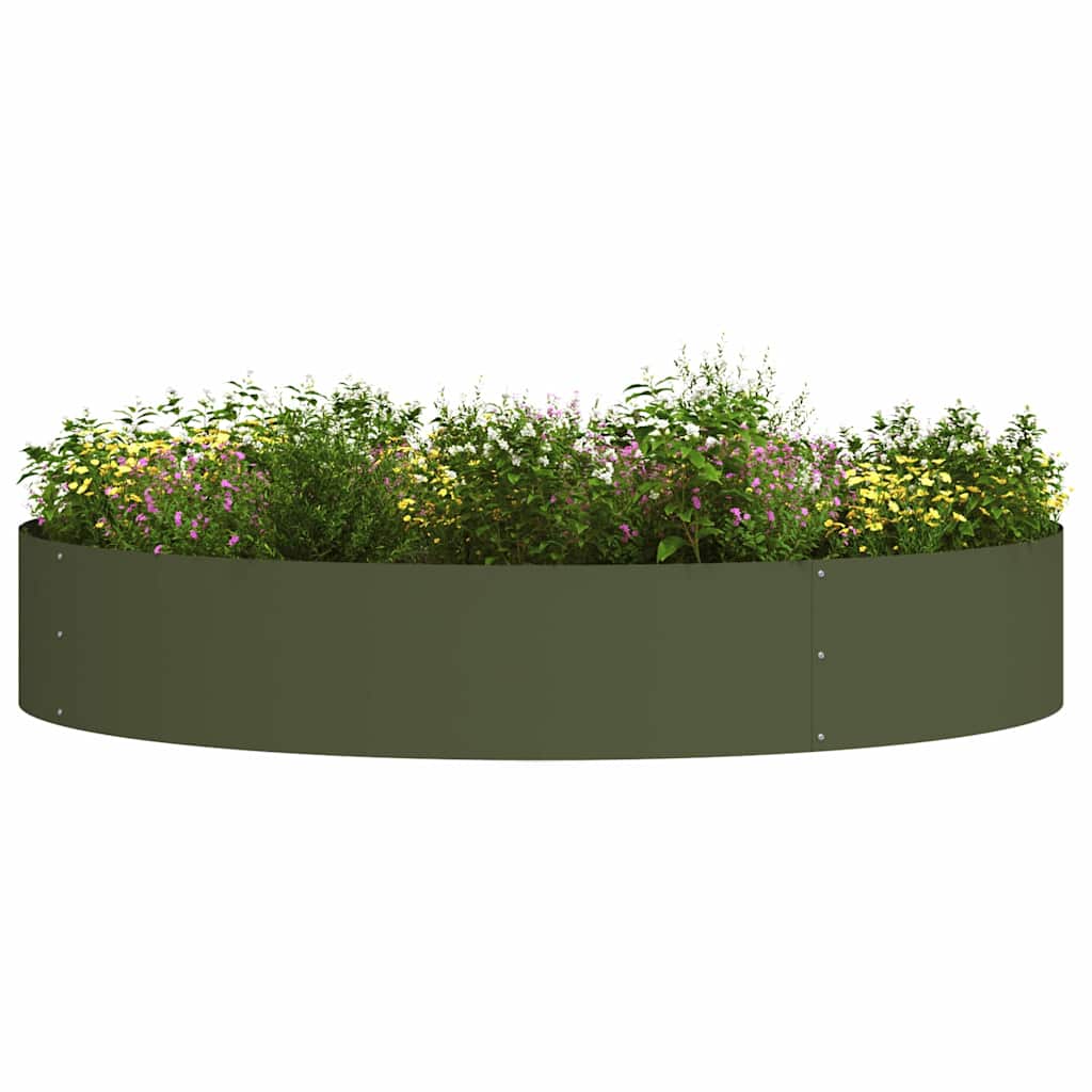 vidaXL Gartenblumentopf Olivgrün 120 x 120 x 20 cm Stahl
