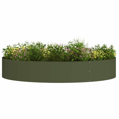 vidaXL Gartenblumentopf Olivgrün 120 x 120 x 20 cm Stahl