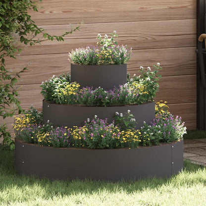 vidaXL Garten-Pflanzgefäß Schwarz 90 x 90 x 20 cm Kaltgewalzter Stahl