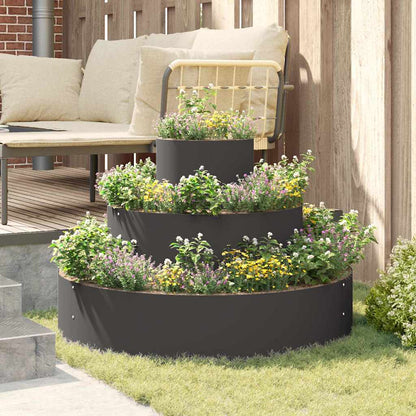 vidaXL Garten-Pflanzgefäß Schwarz 90 x 90 x 20 cm Kaltgewalzter Stahl
