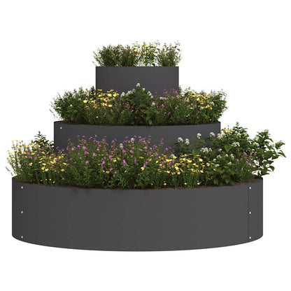 vidaXL Garten-Pflanzgefäß Schwarz 90 x 90 x 20 cm Kaltgewalzter Stahl