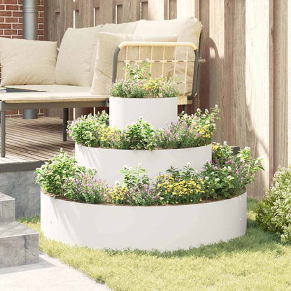vidaXL Garten-Pflanzgefäß Weiß 90 x 90 x 20 cm Kaltgewalzter Stahl