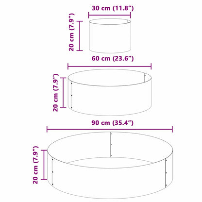Garten-Pflanzgefäß Anthrazit 90 x 90 x 20 cm