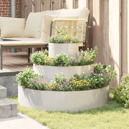 vidaXL Garten-Pflanzgefäß Silber 90 x 90 x 20 cm Edelstahl
