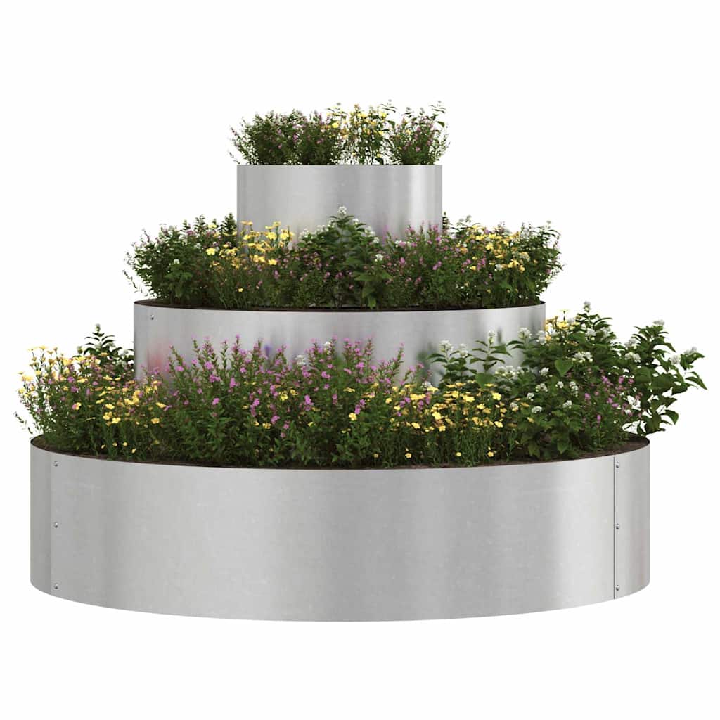 vidaXL Garten-Pflanzgefäß Silber 90 x 90 x 20 cm Edelstahl