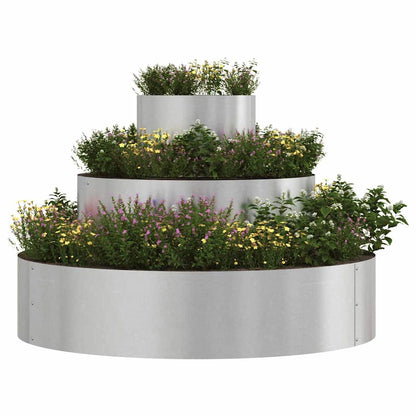 vidaXL Garten-Pflanzgefäß Silber 90 x 90 x 20 cm Edelstahl