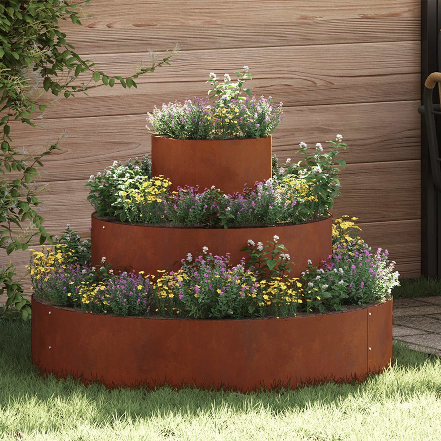 vidaXL Gartenblumentopf Braun 90 x 90 x 20 cm Cortenstahl