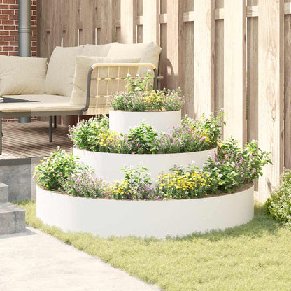 vidaXL Gartenblumentopf Weiß 120 x 120 x 20 cm Stahl