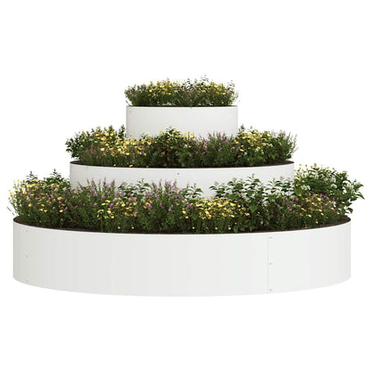 vidaXL Gartenblumentopf Weiß 120 x 120 x 20 cm Stahl