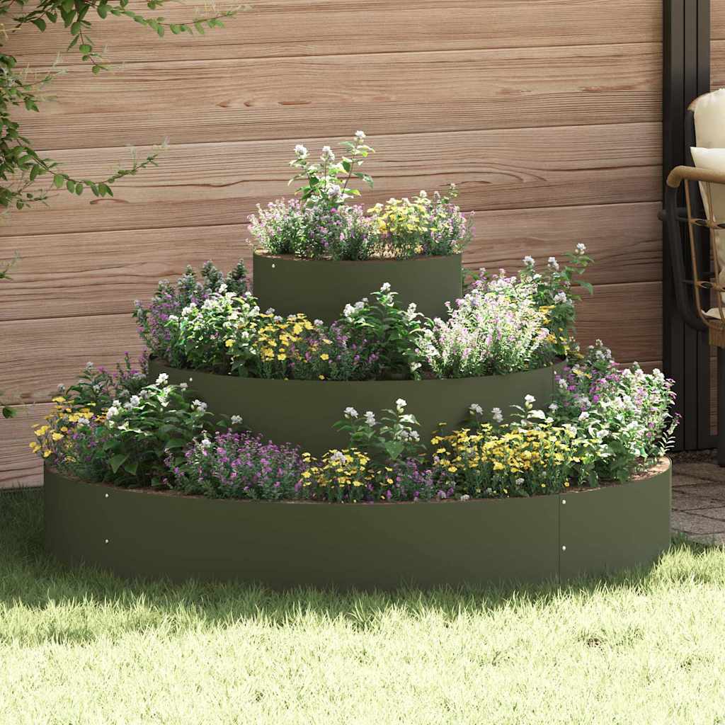 vidaXL Garten-Pflanzgefäß Olive Grün 120 x 120 x 20 cm