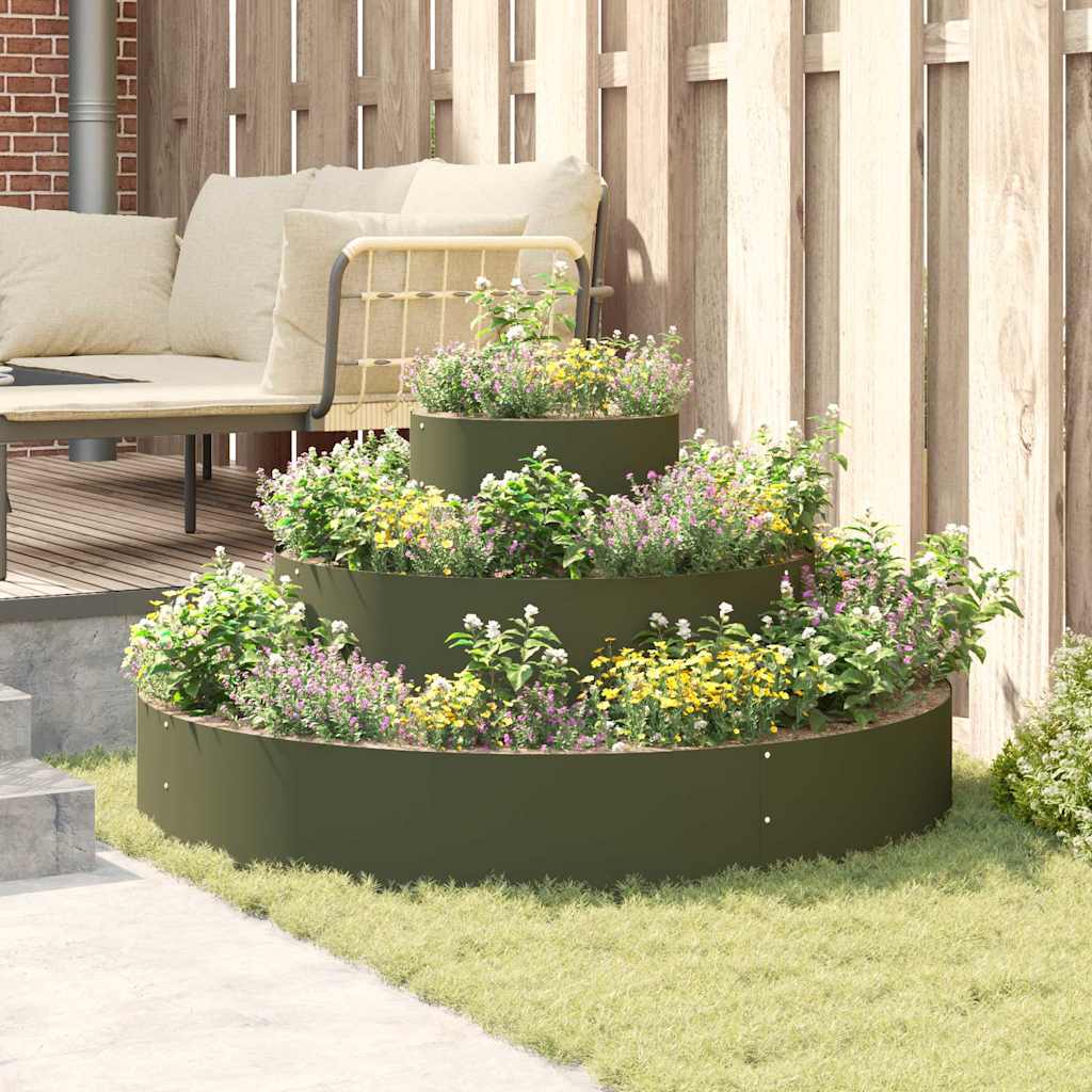 vidaXL Garten-Pflanzgefäß Olive Grün 120 x 120 x 20 cm
