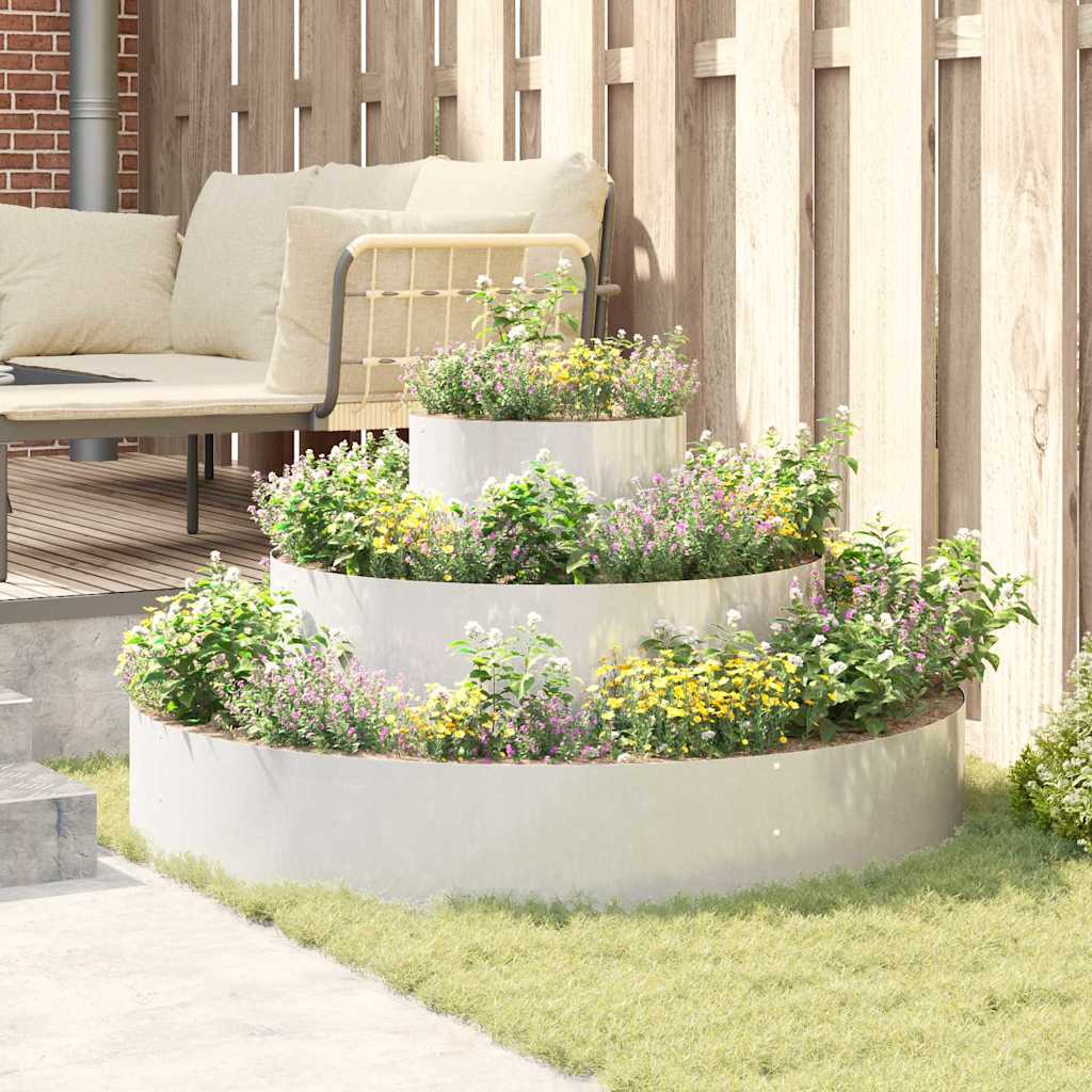 vidaXL Garten-Pflanzgefäß Silber 120 x 120 x 20 cm Edelstahl
