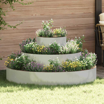 vidaXL Garten-Pflanzgefäß Silber 120 x 120 x 20 cm Verzinkter Stahl