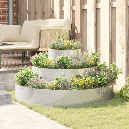 vidaXL Garten-Pflanzgefäß Silber 120 x 120 x 20 cm Verzinkter Stahl
