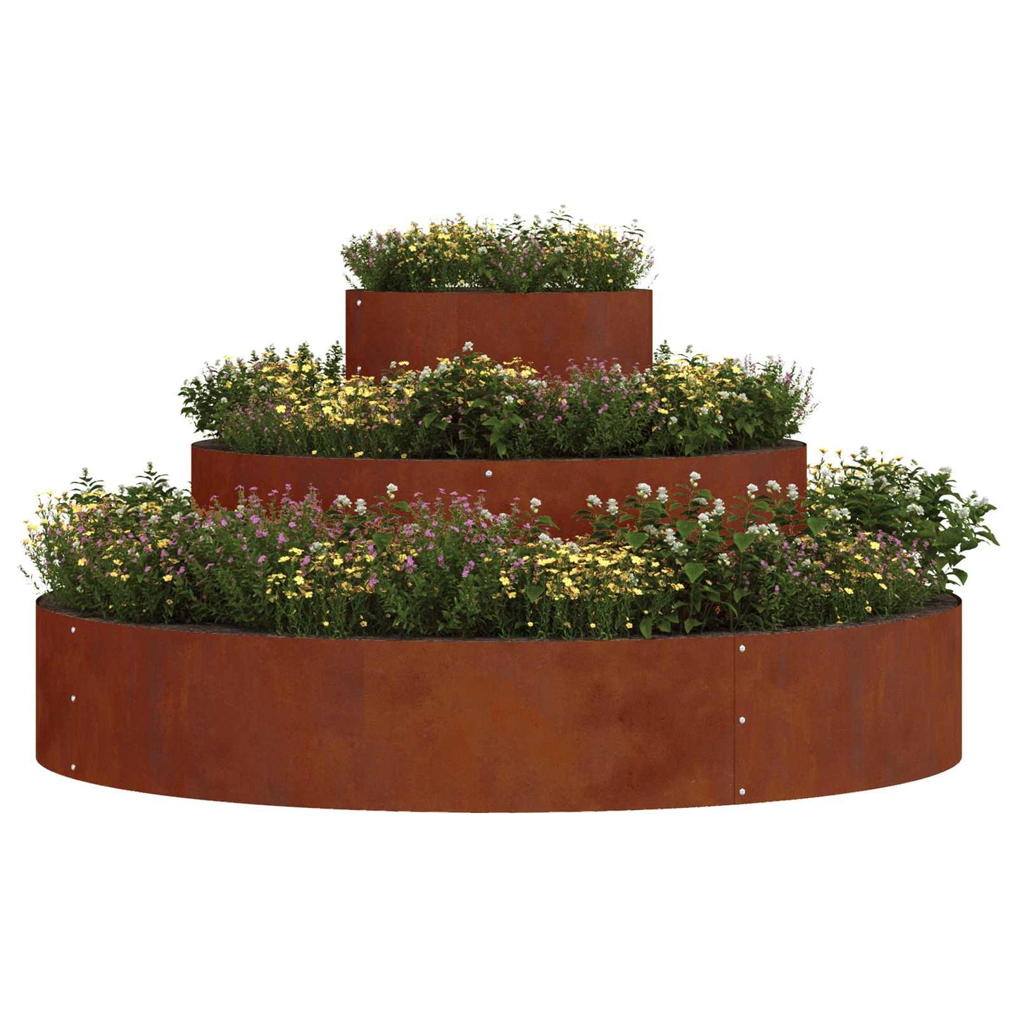 vidaXL Garten-Pflanzgefäß Braun 120 x 120 x 20 cm Wetterfeststahl