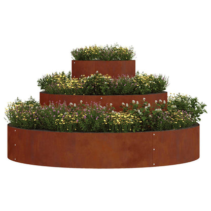 vidaXL Garten-Pflanzgefäß Braun 120 x 120 x 20 cm Wetterfeststahl