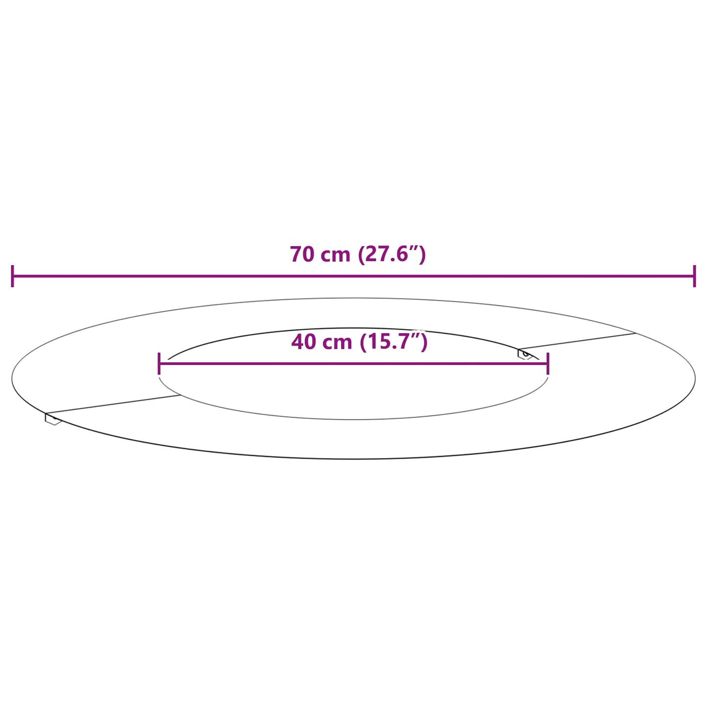 geeignet für flache Baumringe 5 pcs Braun Ø40 / 70 cm