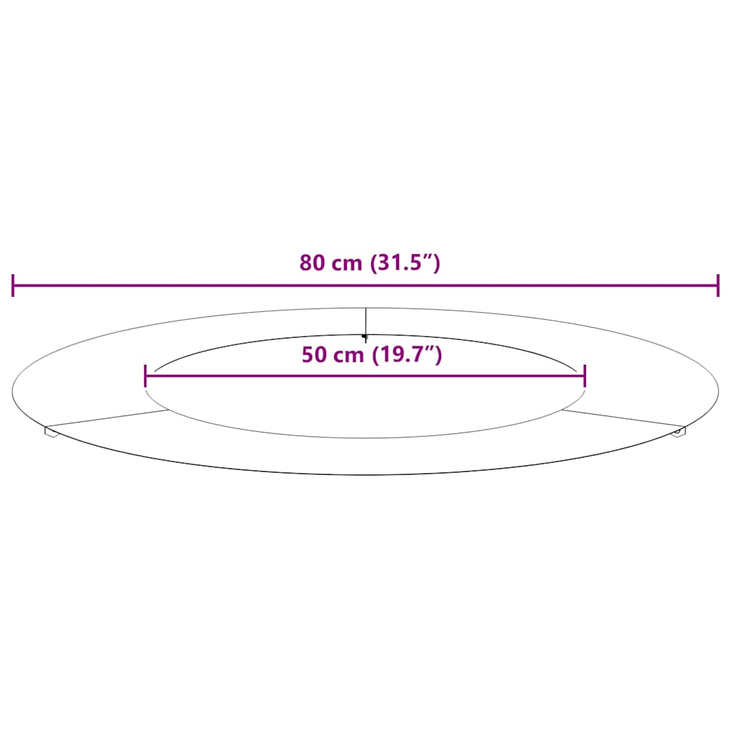 geeignet für flachen Baumring Schwarz Ø50 / 80 cm Stahl