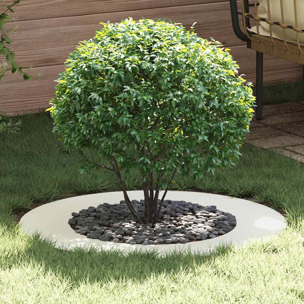 vidaXL geeignet für flachen Baumring Weiß Ø50 / 80 cm Stahl