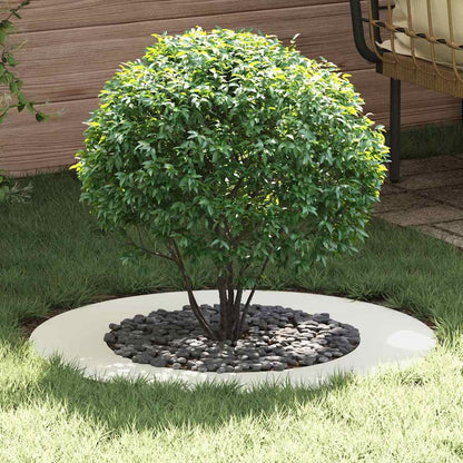vidaXL geeignet für flachen Baumring Weiß Ø50 / 80 cm Stahl