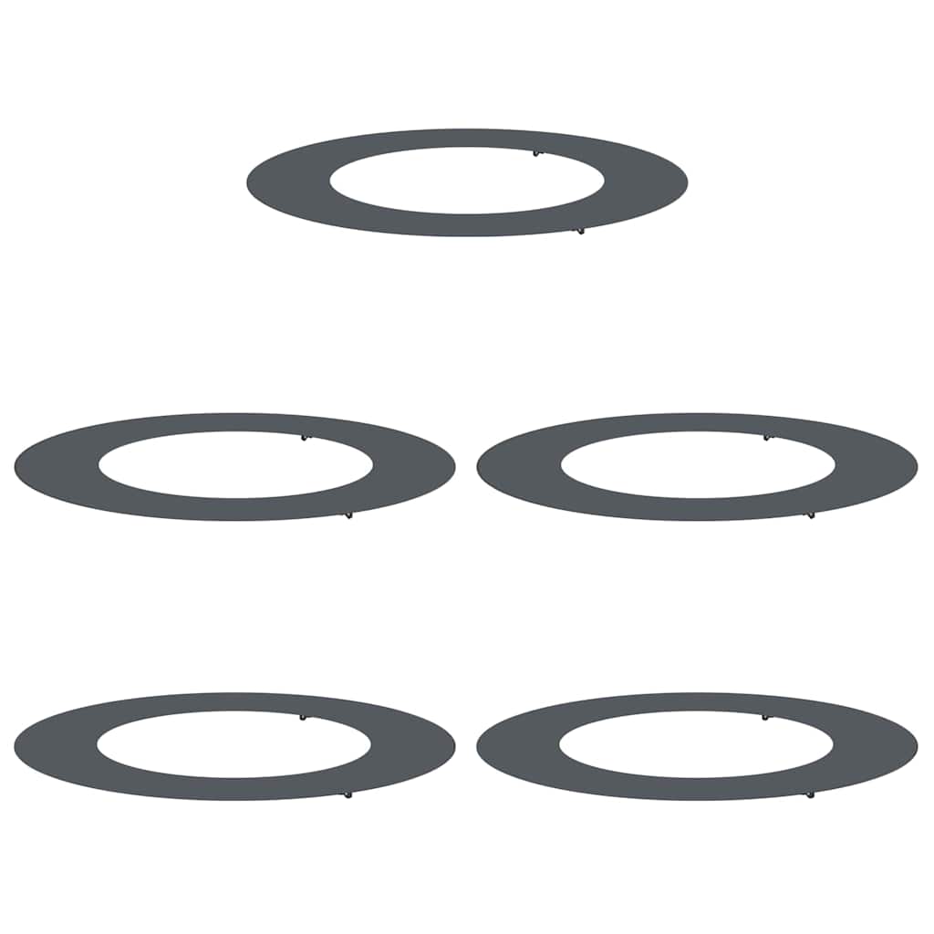 vidaXL geeignet für flache Baumringe 5 pcs Anthrazit Ø50 / 80 cm Stahl
