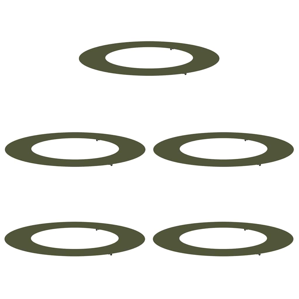vidaXL geeignet für flache Baumringe 5 pcs Olivgrün Ø50 / 80 cm Stahl