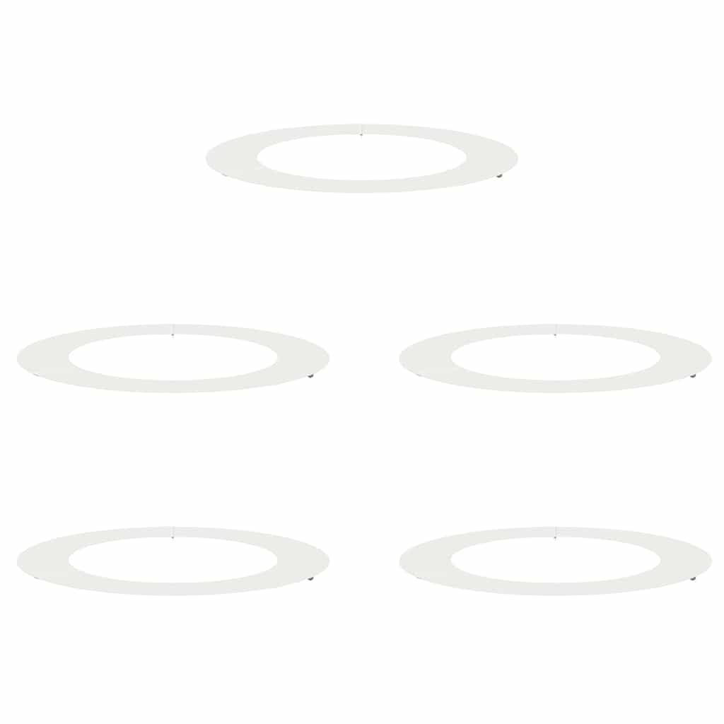 vidaXL geeignet für flache Baumringe 5 pcs Weiß Ø60 / 90 cm Stahl
