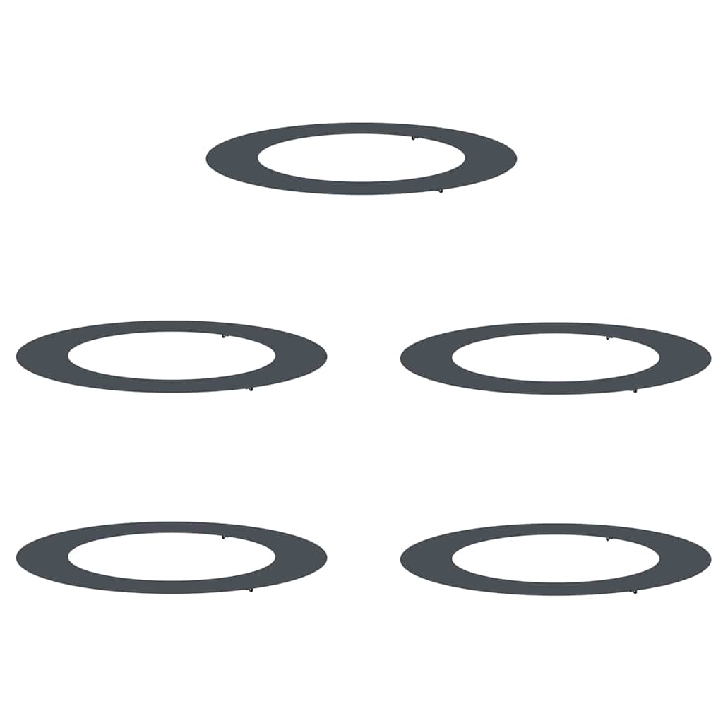 vidaXL geeignet für flache Baumringe 5 pcs Anthrazit Ø60 / 90 cm Stahl