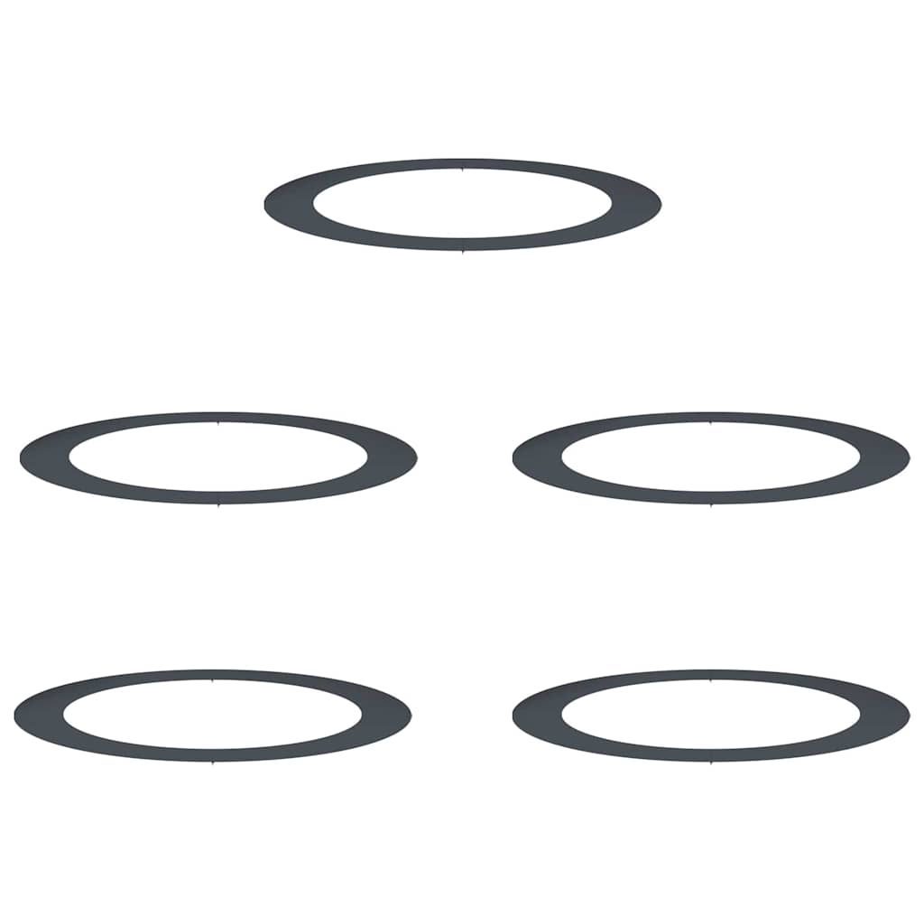 vidaXL geeignet für flache Baumringe 5 pcs Anthrazit Ø90 / 120 cm Stahl