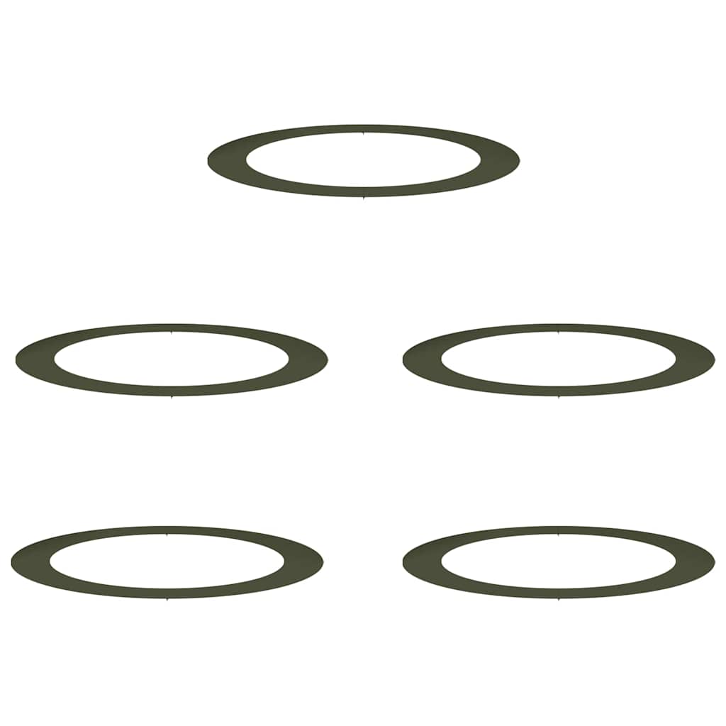 vidaXL geeignet für flache Baumringe 5 pcs Olivgrün Ø90 / 120 cm Stahl