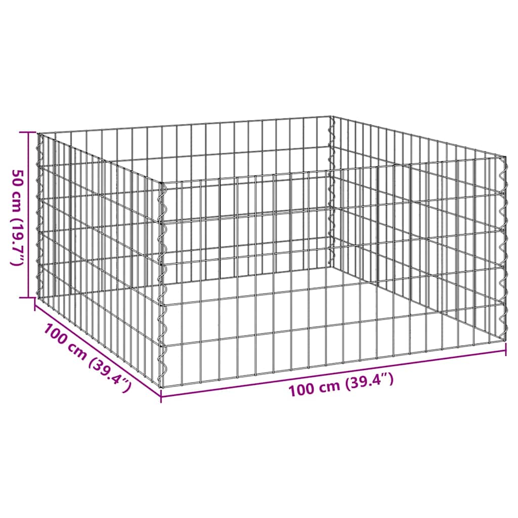 vidaXL Quadratischer Komposter 100 x 100 x 50 cm Eisen