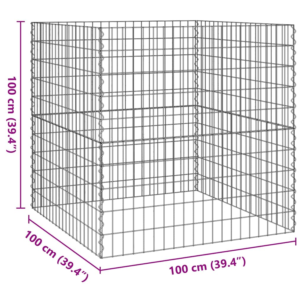 vidaXL Quadratischer Komposter 100 x 100 x 100 cm Eisen