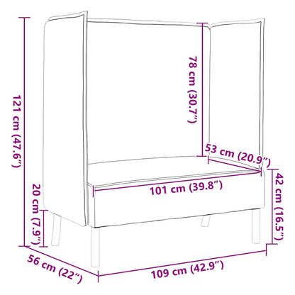 vidaXL Hoher Rücken Sofa Weinrot 109 x 56 x 121 cm Stoff