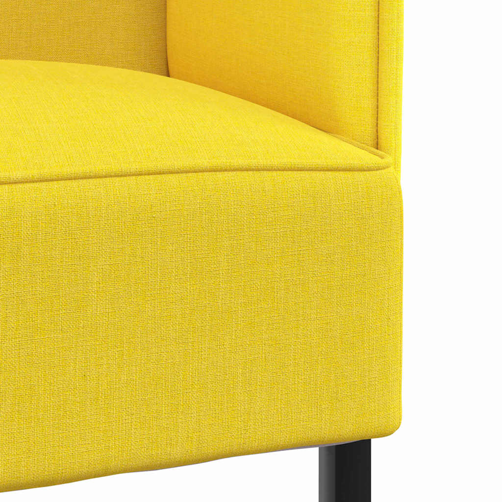 vidaXL Hoher Rücken Sofa 101cm Hellgelb Stoff