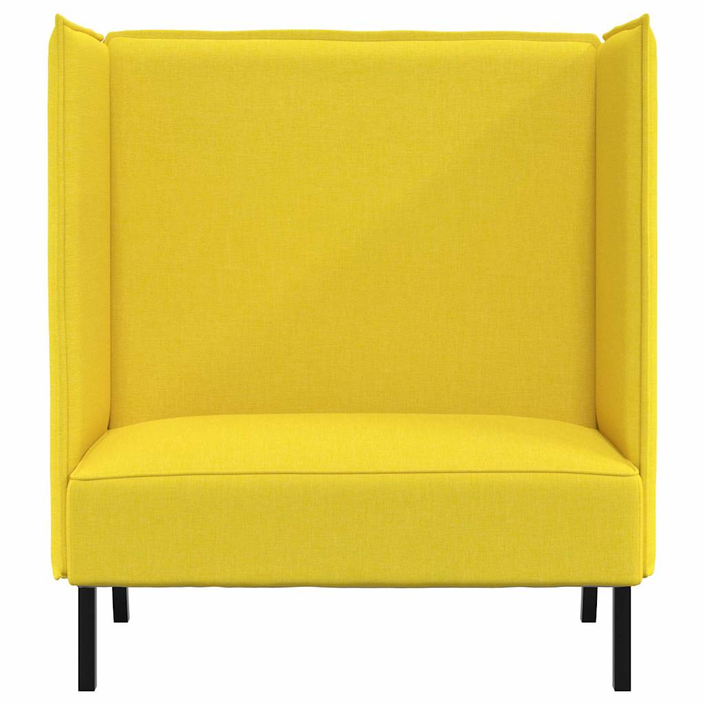 vidaXL Hoher Rücken Sofa 101cm Hellgelb Stoff