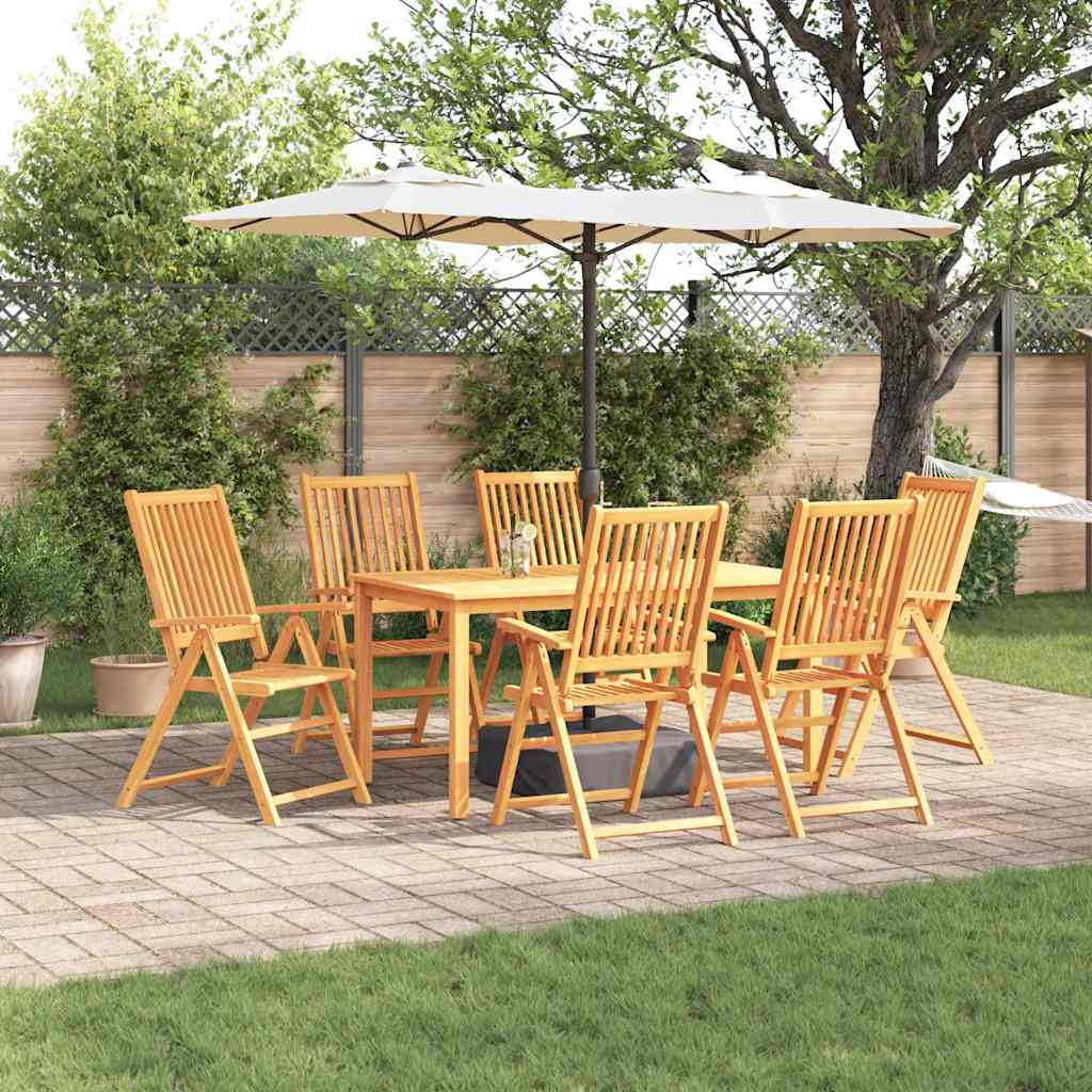 vidaXL Salon de jardin à dîner 7 pcs Bois d'acacia massif Marron