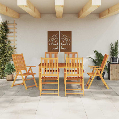 vidaXL Salon de jardin à dîner 7 pcs Bois d'acacia massif Marron